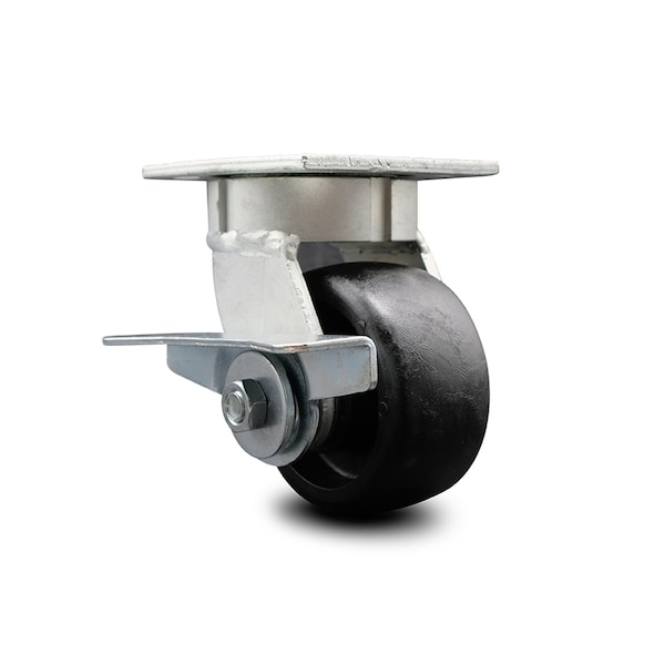 4 Inch Kingpinless Glass Filled Nylon Wheel Swivel Caster with Brake SCC